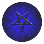 Ominous Blue Inverted Pentagram Stickers