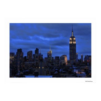 Ominous Clouds: Hurricane Sandy Approaches NYC Poster