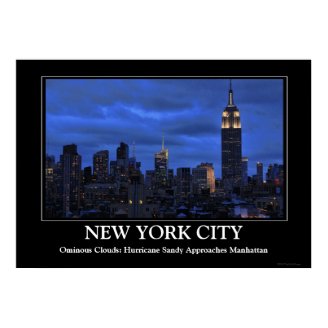 Ominous Clouds: Hurricane Sandy Approaches NYC Print