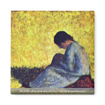On A Meadow Sedentary Peasant Girl Magnets