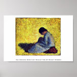 On A Meadow Sedentary Peasant Girl Print