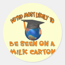 On A Milk Carton Round Sticker