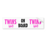 On Board - Girl Twins Bumper Stickers