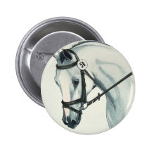 On Contact WHITE Dressage Horse Pinback Buttons