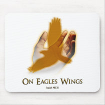 On Eagles Wings Mouse Pad