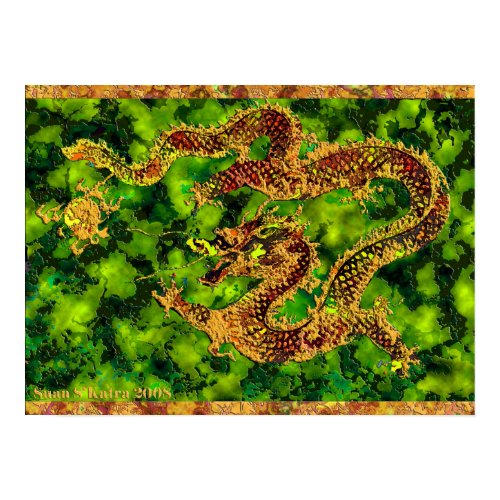 On Emerald Flames Poster print