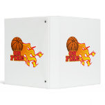 on fire basketball vinyl binder