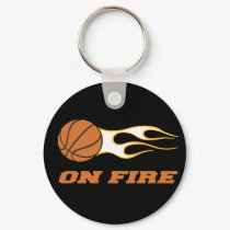 On Fire Basketball keychains by sports_tshirts On Fire Basketball keychains