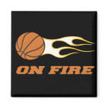 On Fire Basketball Refrigerator Magnets