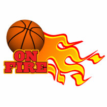 on fire basketball cut out