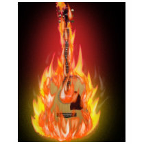 On Fire Guitar t-shirts
