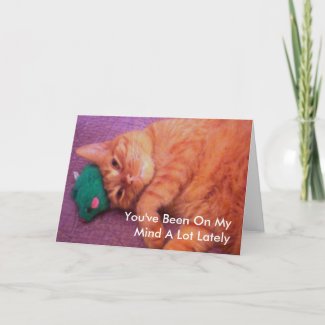 On My Mind Cat Valentine's Day Card card