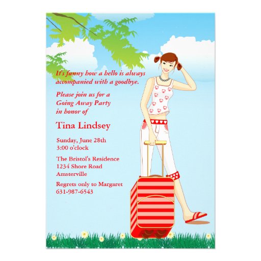 On My Way Going Away Party Invitation 5 X 7 Invitation Card Zazzle 7235