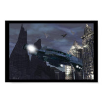 ON PATROL Space Ship Fantasy Poster - Digital Art  posters