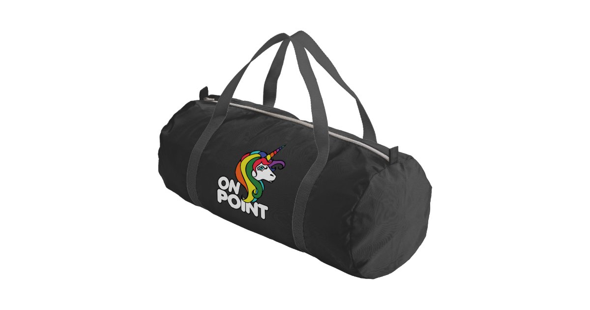 On Point retro rainbow unicorn Duffle Bag Zazzle