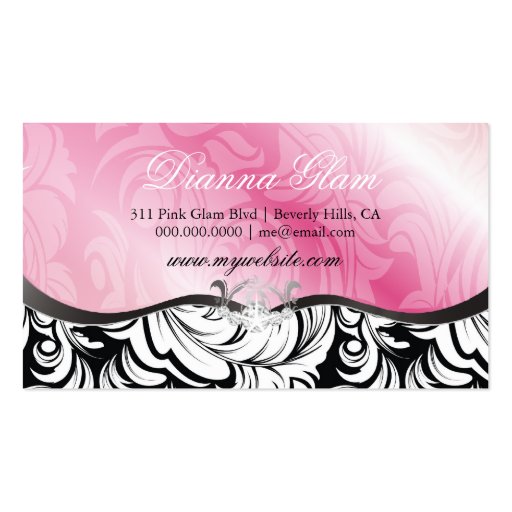 On Sale! 311 Lavish Pink Platter Silver Business Card Template (back side)