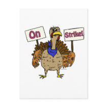 On Strike - Talking Turkey Post Card