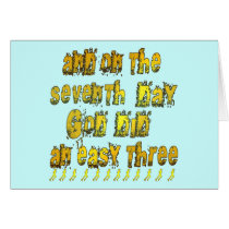 On the 7th Day God Did an Easy Three Running Humor Cards