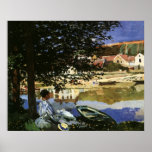 On the Bank of Seine, Monet, Vintage Impressionism Poster