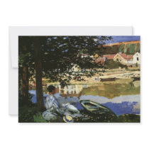 On the Bank of the Seine, Bennecourt; Claude Monet Custom Announcement