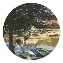 On the Bank of the Seine, Bennecourt; Claude Monet Sticker