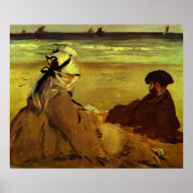 On the beach by Edouard Manet Print