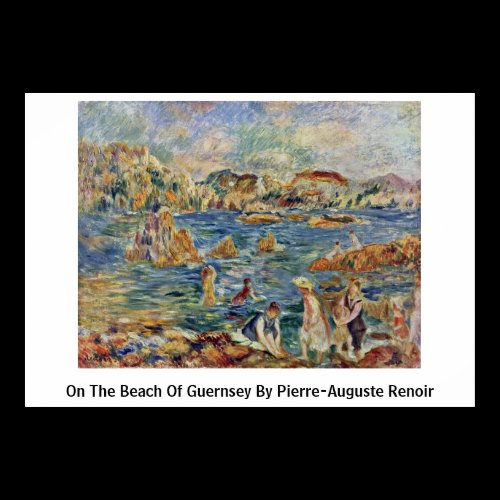 On The Beach Of Guernsey By Pierre-Auguste Renoir Poster