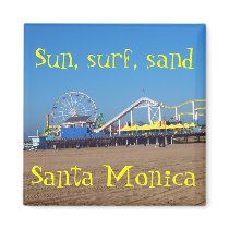 On the Beach Santa Monica, California magnets by Rebecca_Reeder On the Beach Santa Monica, California magnets