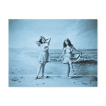 On The Beach vintage 1902 postcards