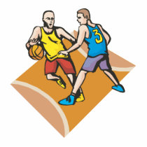 on the court blocking basketball design cut out