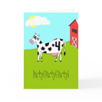 On the Farm - Fourth Birthday Party Invitation cards by BirthdayStampStore On the Farm - Fourth Birthday Party Invitation cards