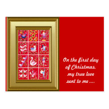 On the first day of Christmas my true love sent .. Postcard