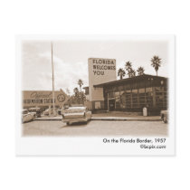 On the Florida Border, 1957 Postcard