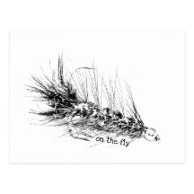 On The Fly - Fisherman's Fly Pattern Bait Post Card