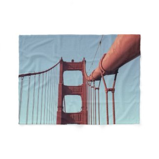 On The Golden Gate Bridge Fleece Blanket