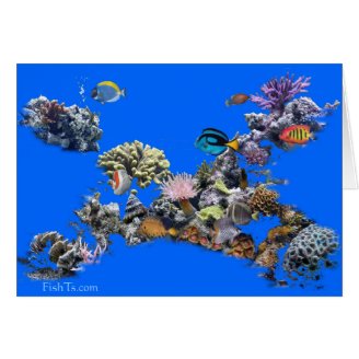 On The Reef-Aquarium Scene by FishTs.com Greeting Card