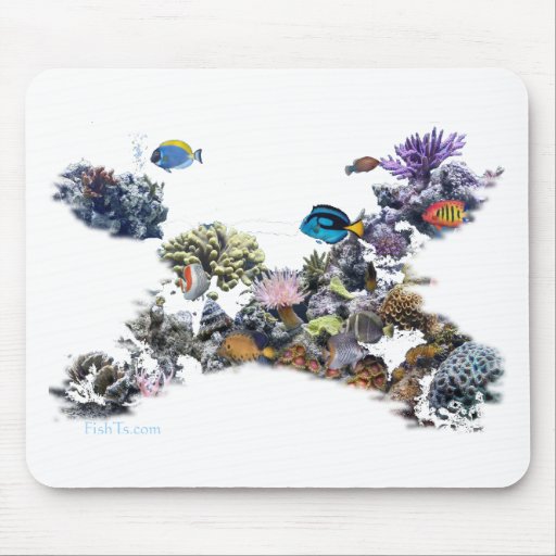 On The Reef-Aquarium Scene by FishTs.com Mouse Mats