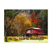 On The Road In Mississippi - Old Barn Postcards