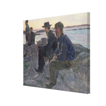 On the Rocks at Fiskebackskil, 1905-6 Canvas Print