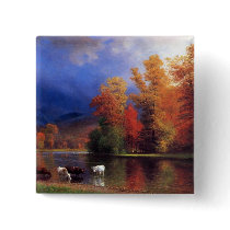 On the Saco - Albert  Bierstadt Button