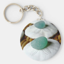 On The Sand Teal Sea Glass Key Chains
