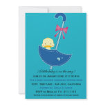 On the way - baby shower invitations(blue)