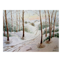 On The Way Winter Landscape Print by ifholiday On The Way Winter Landscape Print