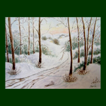 On The Way Winter Landscape Print posters