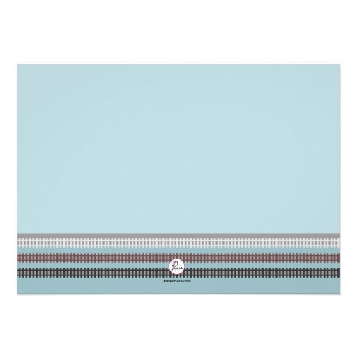 On Track Blue Personalized Invitation
