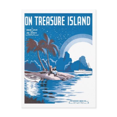 On Treasure Island Vintage Songbook Cover Post Card by vintagegiftmall