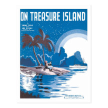 On Treasure Island Vintage Songbook Cover Post Card