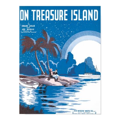 On Treasure Island Vintage Songbook Cover Poster by vintagegiftmall