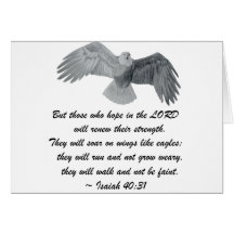 On wings like Eagles - Is 40:31 Greeting Cards