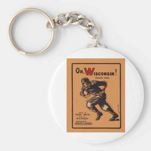On, Wisconsin Football Art Keychains